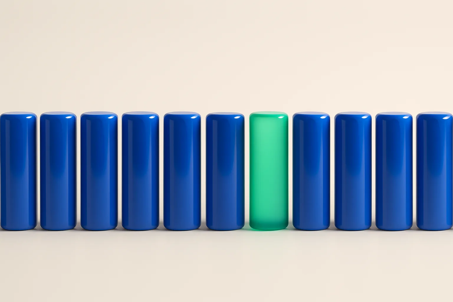 One flat rate: identical cylinders in a row