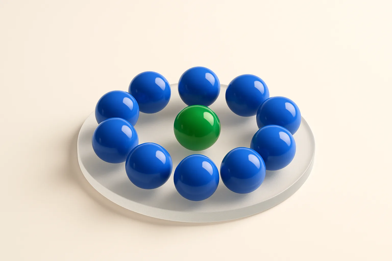 A group: members in a ring around the center