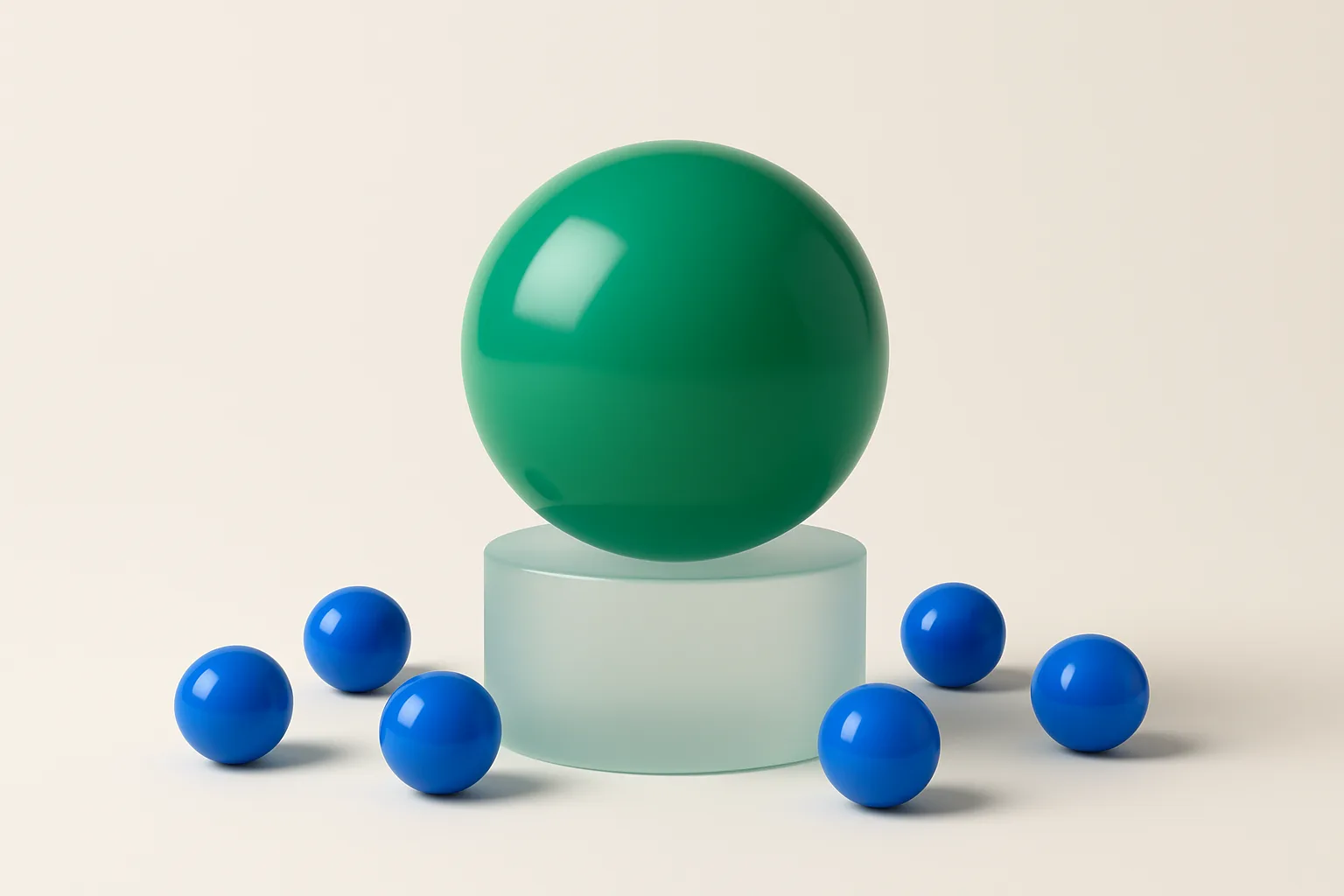 The expensive product, on its own pedestal
