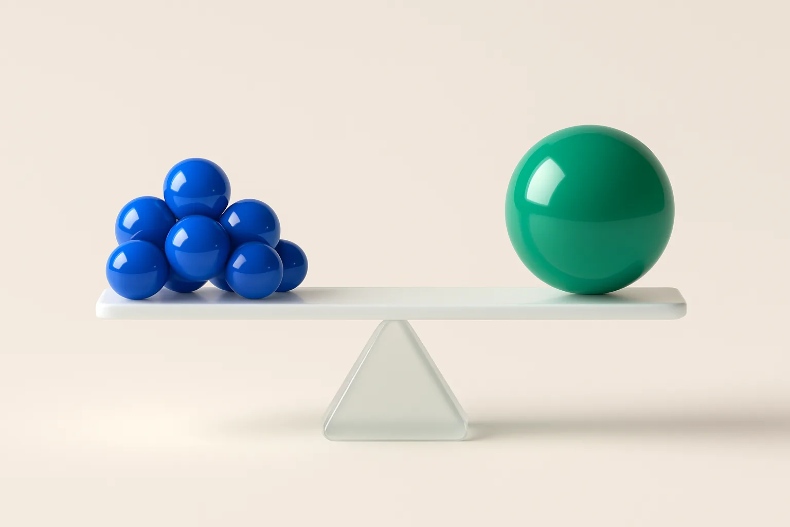 A reaction row in proportion, drawn as a balanced scale