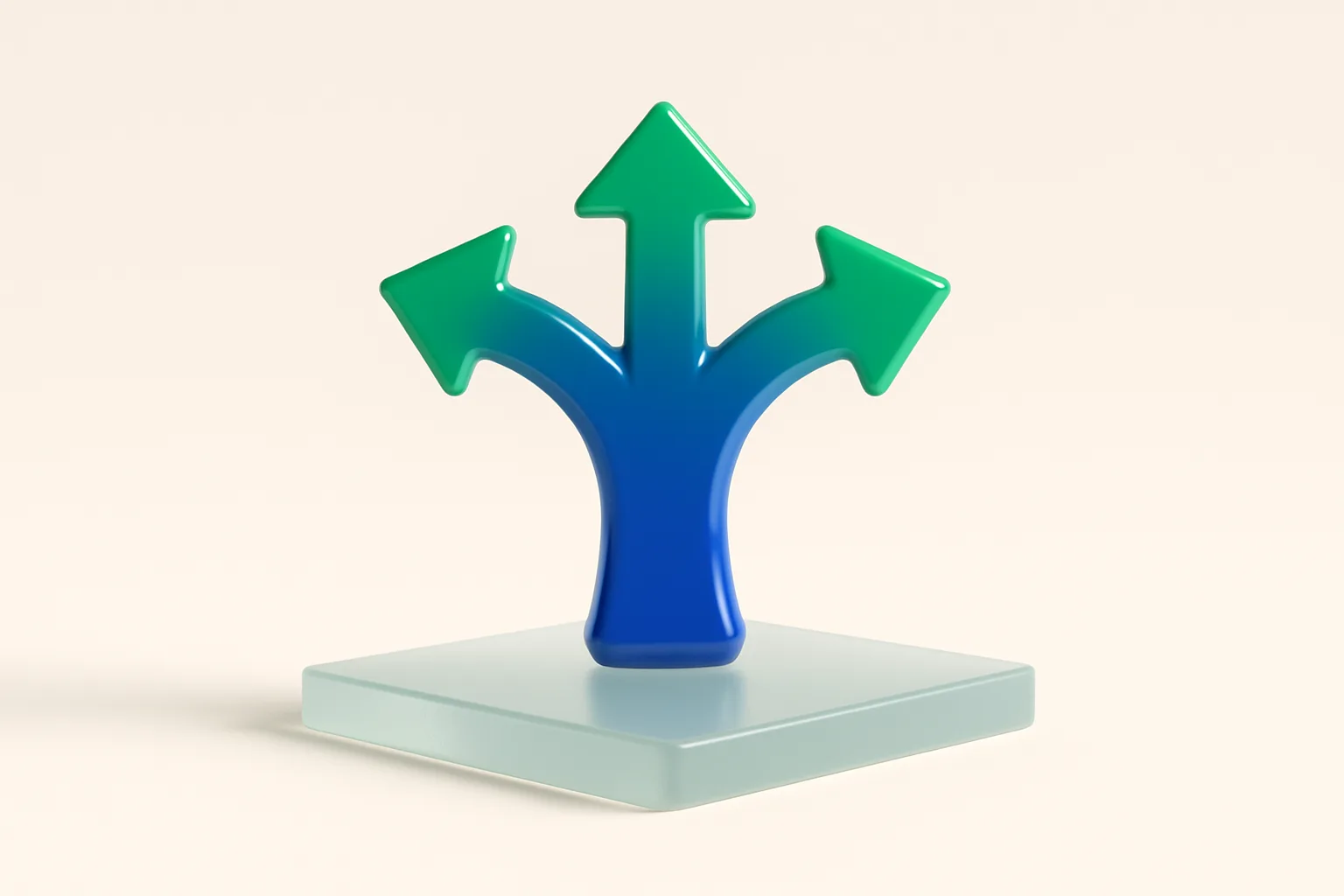 A share, drawn as one arrow becoming three